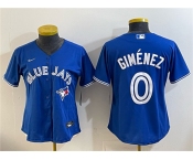 Women's Toronto Blue Jays #0 Andrés Giménez Blue Cool Base Stitched Baseball Jersey Women's Toronto Blue Jays #0 Andrés Giménez Blue Cool Base Stitched Baseball Jersey