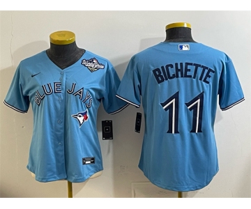 Women's Toronto Blue Jays #11 Bo Bichette Blue 2025 World Series Cool Base Stitched Baseball Jersey