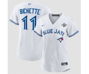 Women's Toronto Blue Jays #11 Bo Bichette White 2025 World Series Home Cool Base Stitched Baseball Jersey