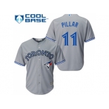 Women's Toronto Blue Jays #11 Kevin Pillar Grey Road Stitched MLB Jersey Women's Toronto Blue Jays #11 Kevin Pillar Grey Road Stitched MLB Jersey