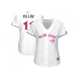 Women's Toronto Blue Jays #11 Kevin Pillar White Mother's Day Cool Base Stitched MLB Jersey Women's Toronto Blue Jays #11 Kevin Pillar White Mother's Day Cool Base Stitched MLB Jersey