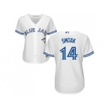 Women's Toronto Blue Jays #14 Justin Smoak White Home Stitched MLB Jersey Women's Toronto Blue Jays #14 Justin Smoak White Home Stitched MLB Jersey