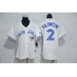 Women's Toronto Blue Jays #2 Troy Tulowitzki White Cool Base Jersey Women's Toronto Blue Jays #2 Troy Tulowitzki White Cool Base Jersey