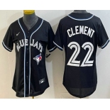 Women's Toronto Blue Jays #22 Ernie Clement 2026 Black Fashion Cool Base Jersey Women's Toronto Blue Jays #22 Ernie Clement 2026 Black Fashion Cool Base Jersey