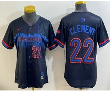 Women's Toronto Blue Jays #22 Ernie Clement Black City Limited Jersey
