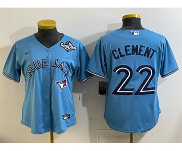 Women's Toronto Blue Jays #22 Ernie Clement Blue 2025 World Series Cool Base Stitched Baseball Jersey