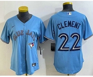 Women's Toronto Blue Jays #22 Ernie Clement Light Blue Cool Base Jersey