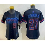 Women's Toronto Blue Jays #27 Vladimir Guerrero Jr Black 2024 City Connect Limited Jersey Women's Toronto Blue Jays #27 Vladimir Guerrero Jr Black 2024 City Connect Limited Jersey