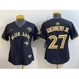 Women's Toronto Blue Jays #27 Vladimir Guerrero Jr. Black Gold 2025 American League Champions Limited Stitched Baseball Jersey Women's Toronto Blue Jays #27 Vladimir Guerrero Jr. Black Gold 2025 American League Champions Limited Stitched Baseball Jersey