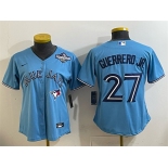 Women's Toronto Blue Jays #27 Vladimir Guerrero Jr. Blue 2025 World Series Cool Base Stitched Baseball Jersey