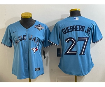 Women's Toronto Blue Jays #27 Vladimir Guerrero Jr. Blue 2025 World Series Cool Base Stitched Baseball Jersey