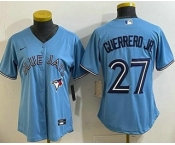 Women's Toronto Blue Jays #27 Vladimir Guerrero Jr Light Blue Cool Base Jersey
