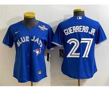Women's Toronto Blue Jays #27 Vladimir Guerrero Jr. Royal 2025 World Series Cool Base Stitched Baseball Jersey