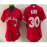 Women's Toronto Blue Jays #30 Alejandro Kirk Red Alternate Cool Base Jersey Women's Toronto Blue Jays #30 Alejandro Kirk Red Alternate Cool Base Jersey
