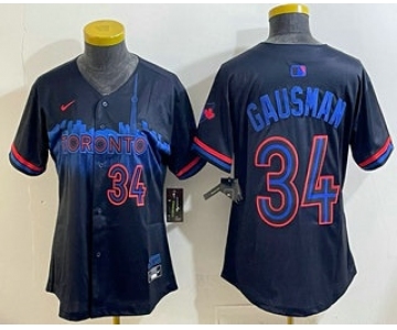 Women's Toronto Blue Jays #34 Kevin Gausman Black City Limited Jersey
