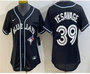 Women's Toronto Blue Jays #39 Trey Yesavage 2026 Black Fashion Cool Base Jersey Women's Toronto Blue Jays #39 Trey Yesavage 2026 Black Fashion Cool Base Jersey