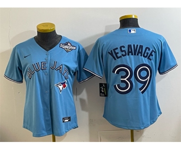 Women's Toronto Blue Jays #39 Trey Yesavage Blue 2025 World Series Cool Base Stitched Baseball Jersey
