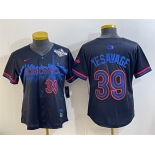 Women's Toronto Blue Jays #39 Trey Yesavage Navy 2025 World Series City Connect Limited Stitched Baseball Jersey