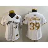 Women's Toronto Blue Jays #39 Trey Yesavage White Gold 2025 American League Champions Limited Stitched Baseball Jersey