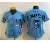 Women's Toronto Blue Jays #5 Daulton Varsho Blue Limited Stitched Baseball Jersey