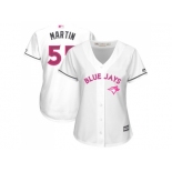 Women's Toronto Blue Jays #55 Russell Martin White Mother's Day Cool Base Stitched MLB Jersey Women's Toronto Blue Jays #55 Russell Martin White Mother's Day Cool Base Stitched MLB Jersey