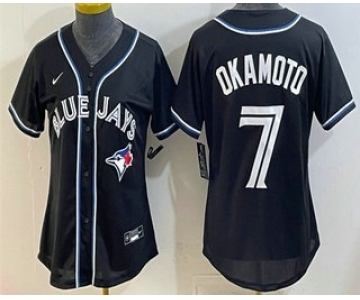 Women's Toronto Blue Jays #7 Kazuma Okamoto 2026 Black Fashion Cool Base Jersey