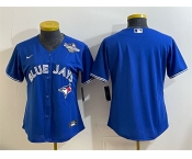 Women's Toronto Blue Jays Blank Royal 2025 World Series Cool Base Stitched Baseball Jersey Women's Toronto Blue Jays Blank Royal 2025 World Series Cool Base Stitched Baseball Jersey