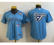 Women's Toronto Blue Jays Team Big Logo Blue 2025 World Series Cool Base Stitched Baseball Jersey Women's Toronto Blue Jays Team Big Logo Blue 2025 World Series Cool Base Stitched Baseball Jersey