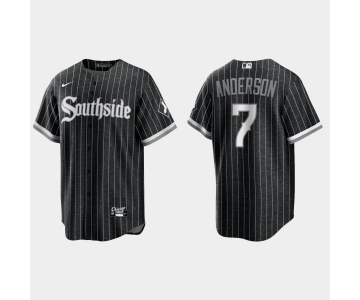 Youth Chicago White Sox #7 Tim Anderson 2021 City Connect Replica Black Jersey