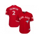 Youth Majestic Toronto Blue Jays #2 Troy Tulowitzki Authentic Red Canada Day MLB Jersey Youth Majestic Toronto Blue Jays #2 Troy Tulowitzki Authentic Red Canada Day MLB Jersey