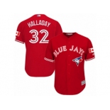 Youth Majestic Toronto Blue Jays #32 Roy Halladay Authentic Red Canada Day MLB Jersey Youth Majestic Toronto Blue Jays #32 Roy Halladay Authentic Red Canada Day MLB Jersey