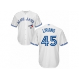 Youth Majestic Toronto Blue Jays #45 Francisco Liriano Authentic White Home MLB Jersey Youth Majestic Toronto Blue Jays #45 Francisco Liriano Authentic White Home MLB Jersey