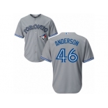 Youth Majestic Toronto Blue Jays #46 Brett Anderson Replica Grey Road MLB Jersey Youth Majestic Toronto Blue Jays #46 Brett Anderson Replica Grey Road MLB Jersey