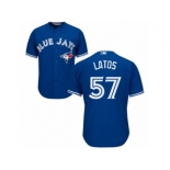 Youth Majestic Toronto Blue Jays #57 Mat Latos Authentic Blue Alternate MLB Jersey Youth Majestic Toronto Blue Jays #57 Mat Latos Authentic Blue Alternate MLB Jersey
