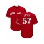 Youth Majestic Toronto Blue Jays #57 Mat Latos Replica Red Canada Day MLB Jersey Youth Majestic Toronto Blue Jays #57 Mat Latos Replica Red Canada Day MLB Jersey