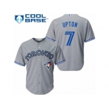 Youth Majestic Toronto Blue Jays #7 B.J. Upton Replica Grey Road MLB Jersey Youth Majestic Toronto Blue Jays #7 B.J. Upton Replica Grey Road MLB Jersey