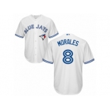 Youth Majestic Toronto Blue Jays #8 Kendrys Morales Authentic White Home MLB Jersey Youth Majestic Toronto Blue Jays #8 Kendrys Morales Authentic White Home MLB Jersey