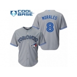 Youth Majestic Toronto Blue Jays #8 Kendrys Morales Replica Grey Road MLB Jersey Youth Majestic Toronto Blue Jays #8 Kendrys Morales Replica Grey Road MLB Jersey