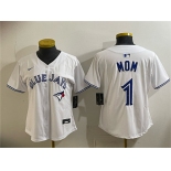 Youth Toronto Blue Jays #1 Mom White Limited Stitched Baseball Jersey Youth Toronto Blue Jays #1 Mom White Limited Stitched Baseball Jersey