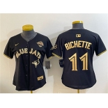Youth Toronto Blue Jays #11 Bo Bichette Black Gold 2025 American League Champions Limited Stitched Jersey Youth Toronto Blue Jays #11 Bo Bichette Black Gold 2025 American League Champions Limited Stitched Jersey