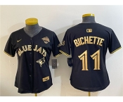 Youth Toronto Blue Jays #11 Bo Bichette Black Gold 2025 American League Champions Limited Stitched Jersey