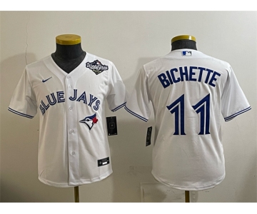 Youth Toronto Blue Jays #11 Bo Bichette White 2025 World Series Cool Base Stitched Baseball Jersey