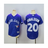 Youth Toronto Blue Jays #20 Josh Donaldson Majestic Blue 40th Anniversary Patch Cool Base Jersey Youth Toronto Blue Jays #20 Josh Donaldson Majestic Blue 40th Anniversary Patch Cool Base Jersey