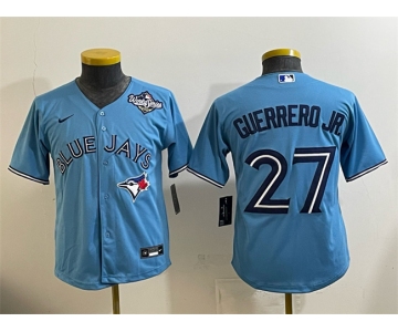 Youth Toronto Blue Jays #27 Vladimir Guerrero Jr. Blue 2025 World Series Cool Base Stitched Baseball Jersey