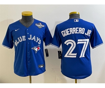Youth Toronto Blue Jays #27 Vladimir Guerrero Jr. Royal 2025 World Series Cool Base Stitched Baseball Jersey