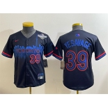 Youth Toronto Blue Jays #39 Trey Yesavage Navy 2025 World Series City Connect Limited Stitched Baseball Jersey Youth Toronto Blue Jays #39 Trey Yesavage Navy 2025 World Series City Connect Limited Stitched Baseball Jersey