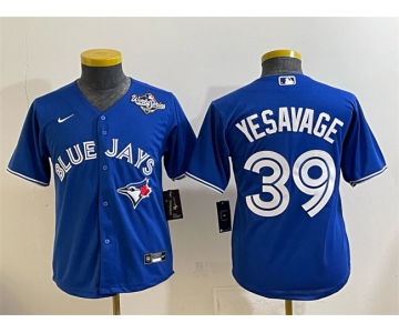 Youth Toronto Blue Jays #39 Trey Yesavage Royal 2025 World Series Cool Base Stitched Baseball Jersey