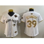 Youth Toronto Blue Jays #39 Trey Yesavage White Gold 2025 American League Champions Limited Stitched Jersey Youth Toronto Blue Jays #39 Trey Yesavage White Gold 2025 American League Champions Limited Stitched Jersey