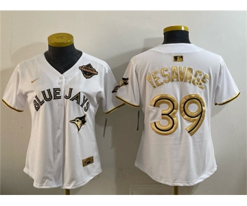 Youth Toronto Blue Jays #39 Trey Yesavage White Gold 2025 American League Champions Limited Stitched Jersey