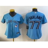 Youth Toronto Blue Jays #77 Louis Varland Blue Stitched Baseball Jersey Youth Toronto Blue Jays #77 Louis Varland Blue Stitched Baseball Jersey